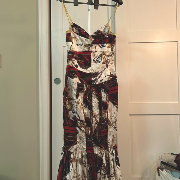 Roberto Cavalli Silk Equestrian “Hermes” Printed Cocktail Dress XS 00/0 IT38 - Picture 3 of 9